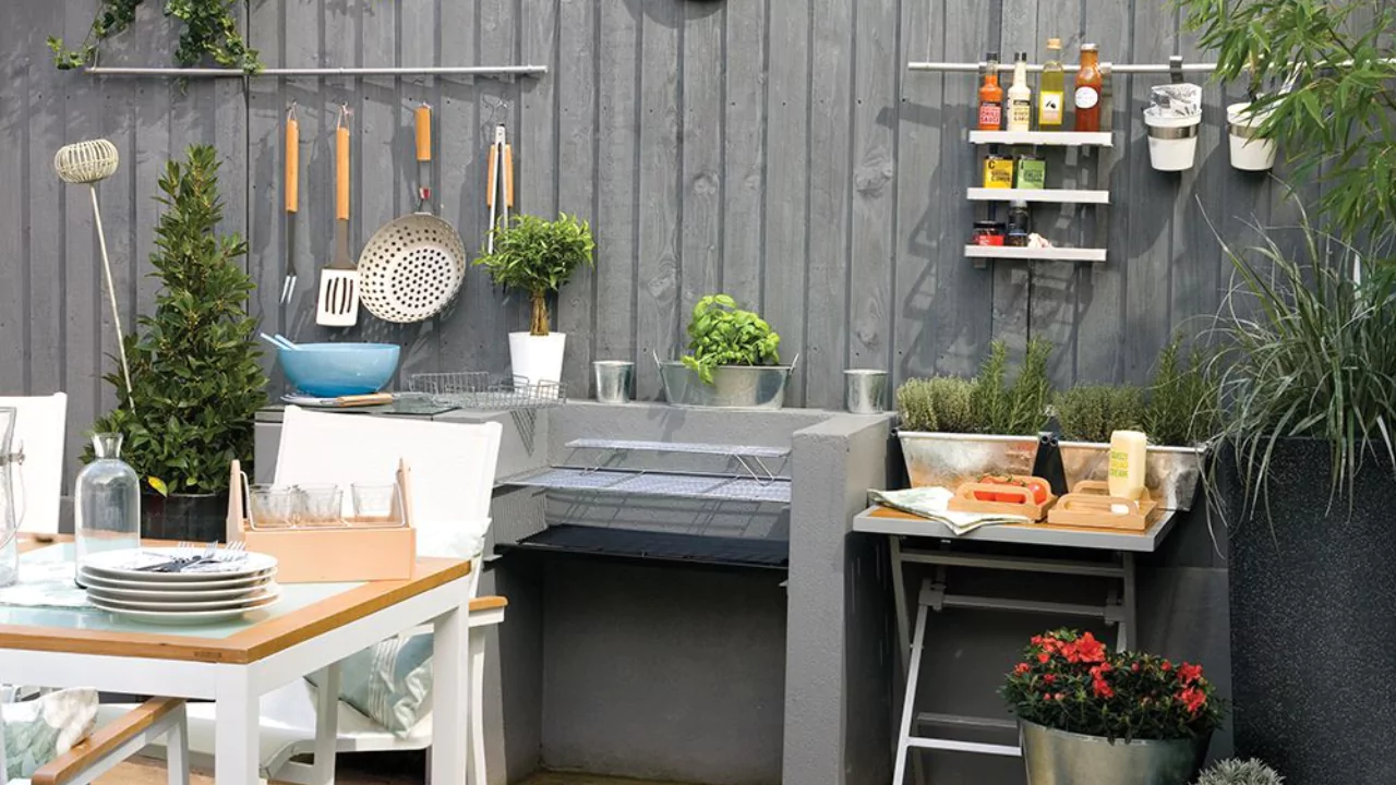 Gray garden fence