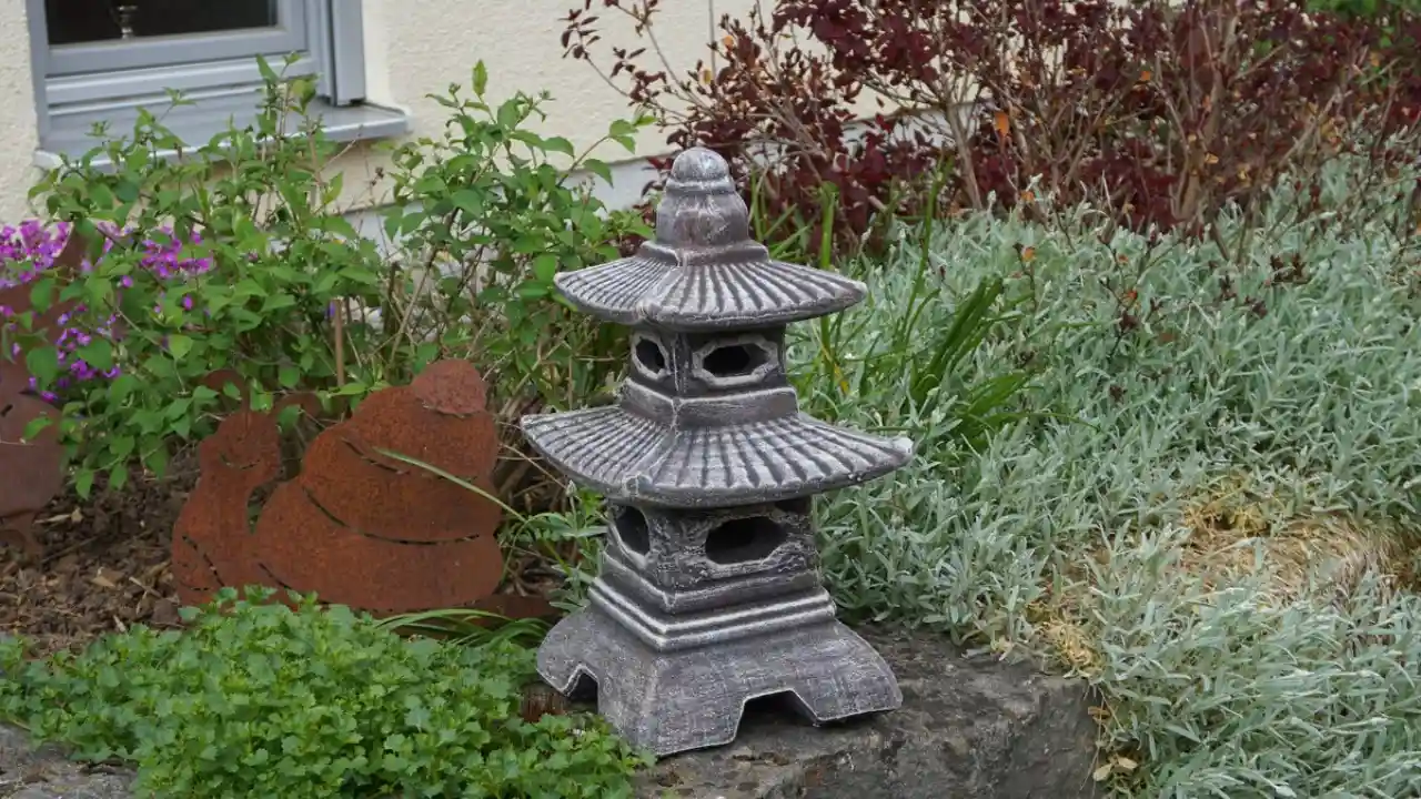 Japanese Pagoda Lantern in the woods