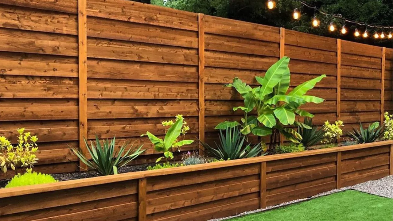 Wooden horizontal fence decoration