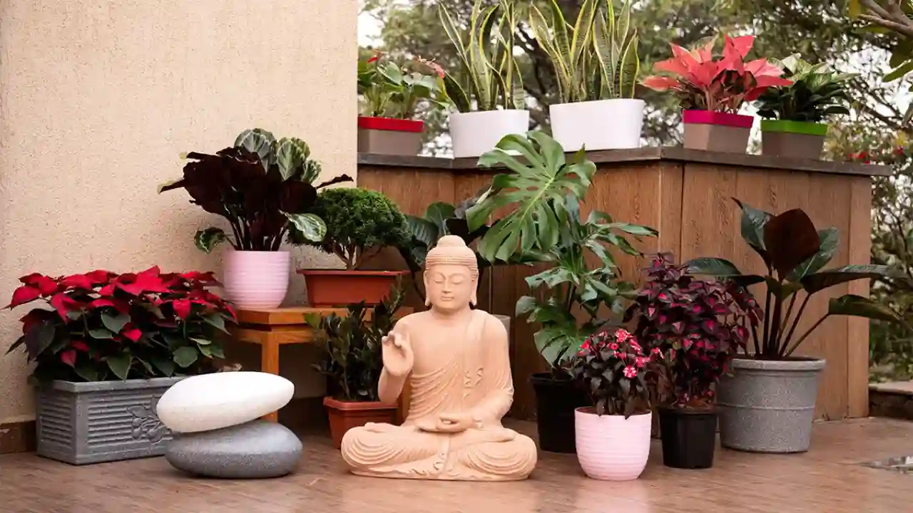 How to arrange potted plants on a patio 5 pots planters and stands