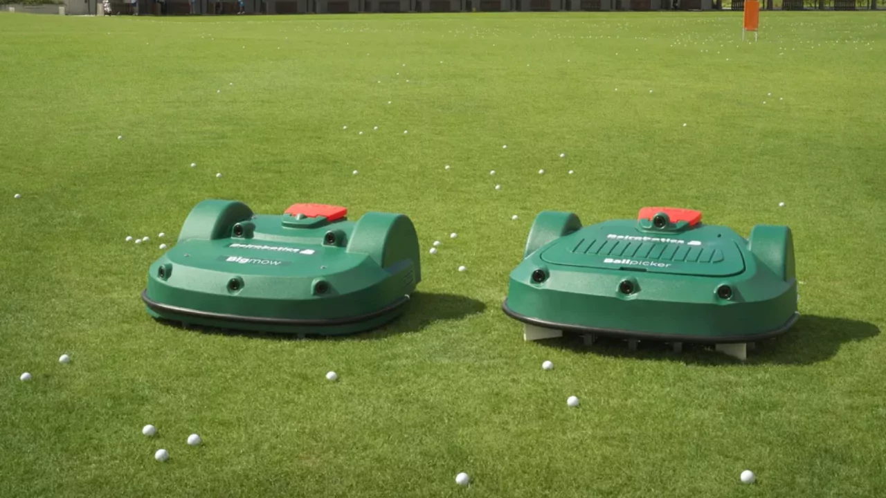 Robotic mowers golf lawn